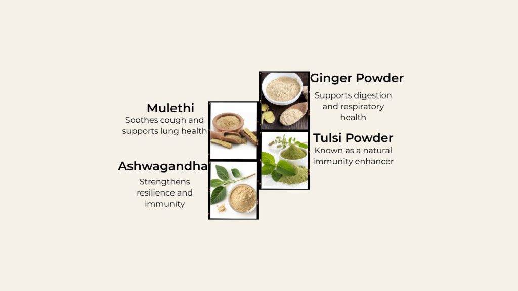 EarthEssence Immunity and Respiratory Wellness Combo with Tulsi, Ginger, Ashwagandha, and Mulethi powders